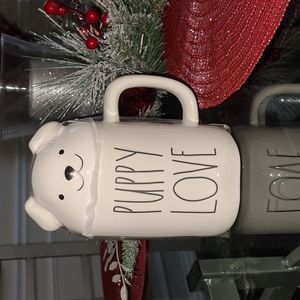 ❤️🐾HP❤️🐾NWT Rae Dunn Puppy Love Mug And Topper Set❤️🐾